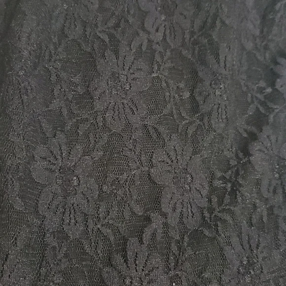 MIDNIGHT HOUR Black Floral Lace Short Dress Size Medium - Picture 2 of 8